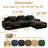 Tayani Boneless 124.00" U Shaped Couch, Modular Sectional Sofa, 3-Seater Comfy Cloud Couch with Movable Ottoman-1125594411