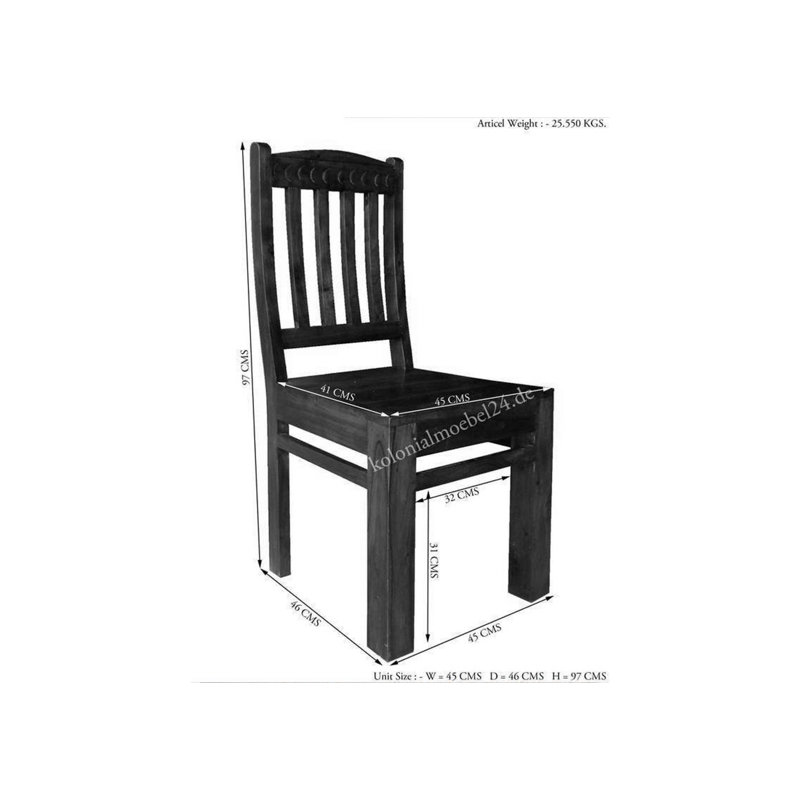 Oxford 46cm H Solid Wood Slat Back Side Chair