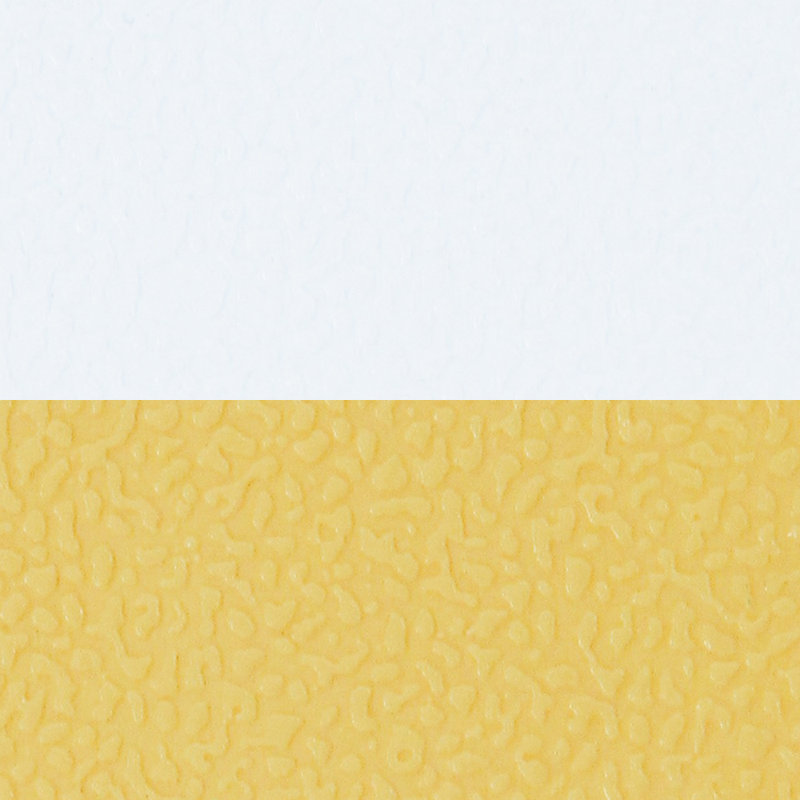Chaise empilable en poly sans accoudoirs Kool, Sans roulettes, Blanc / jaune