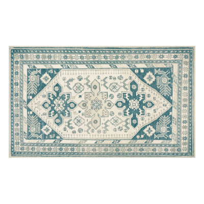 Tapis Saraz Teal avec envers antidérapant