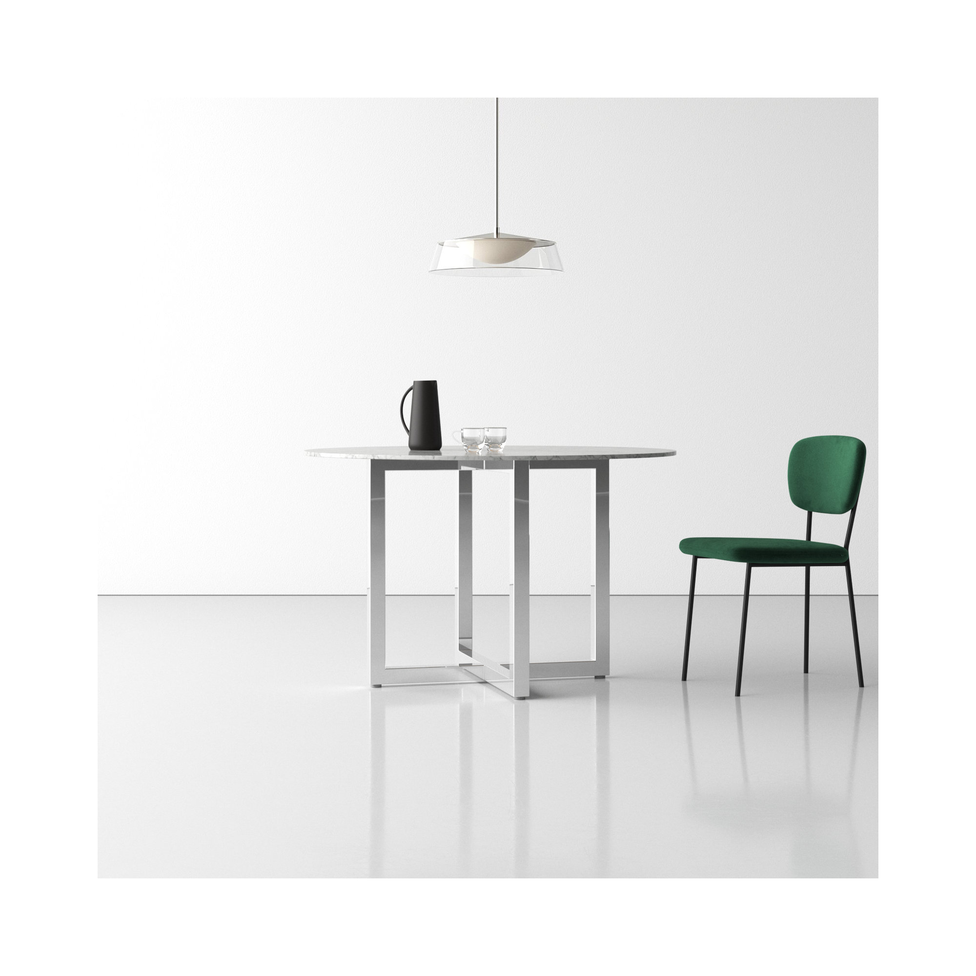 Dern Marble Round Dining Table, Standard Table (30" Height), 48" W x 48" L