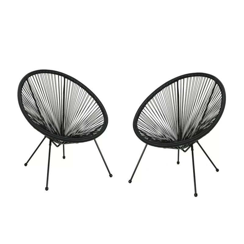 Chaise ANson, ensemble de 2, Black