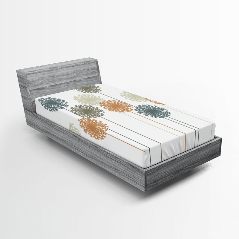 Multicolore drap de pissenlit Ambesonne, Drap-housse de taille simple