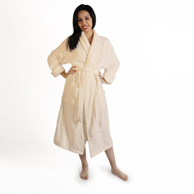 Peignoir mi-mollet 100% coton éponge avec poches