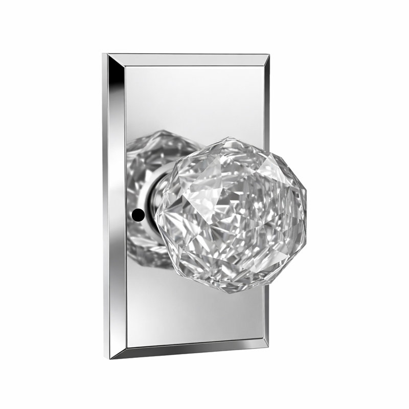 Bouton d'intimité Bravura 926-G1 sur rosette rectangulaire biseautée en chrome poli, Chrome poli