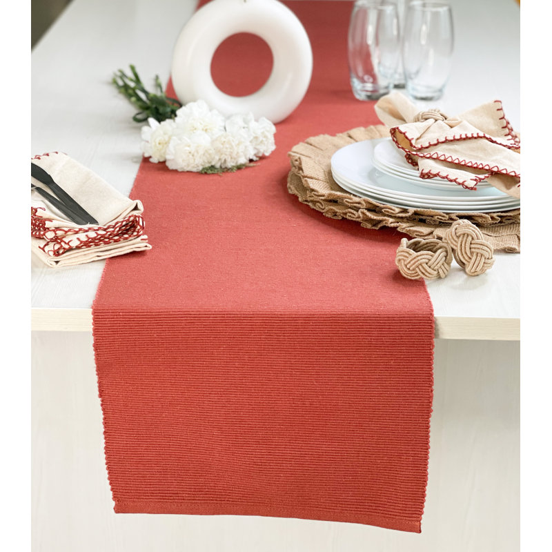 CLASSIC RIBBED TABLE RUNNER, Red