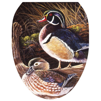 Décalcomanie de siège de toilette Rustic Wood Ducks - Couvercle de toilette en vinyle