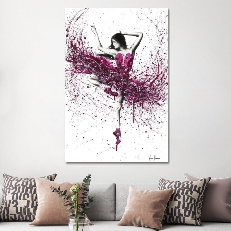 Royal Rubellite Ballerina by Ashvin Harrison - Print on Canvas, 66.04 cm H x 45.72 cm W x 3.175 cm D, Wrapped Canvas