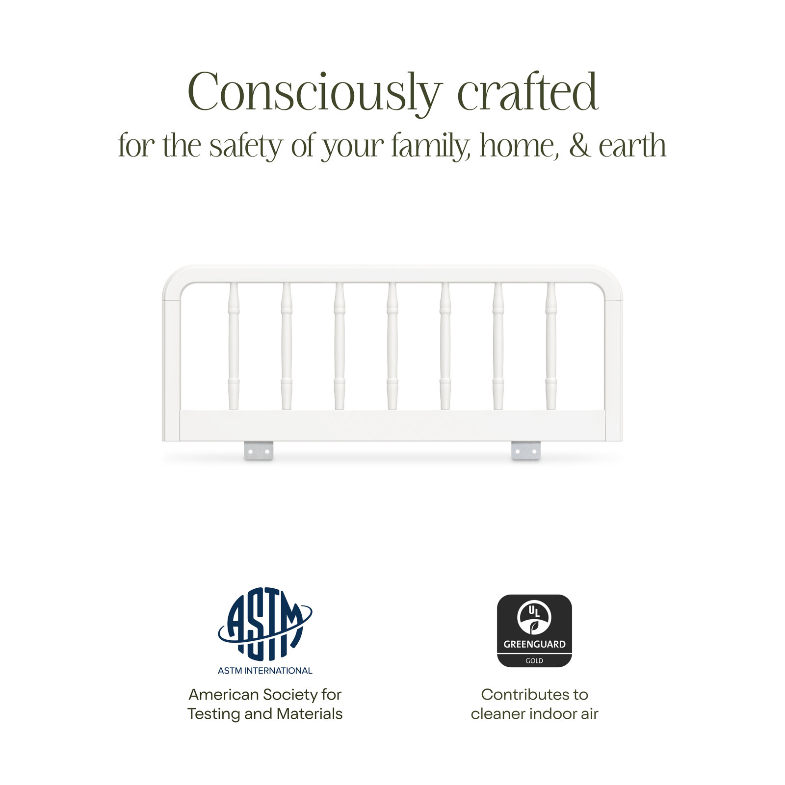 Liberty Spindle Twin Bed Guardrail, Warm White