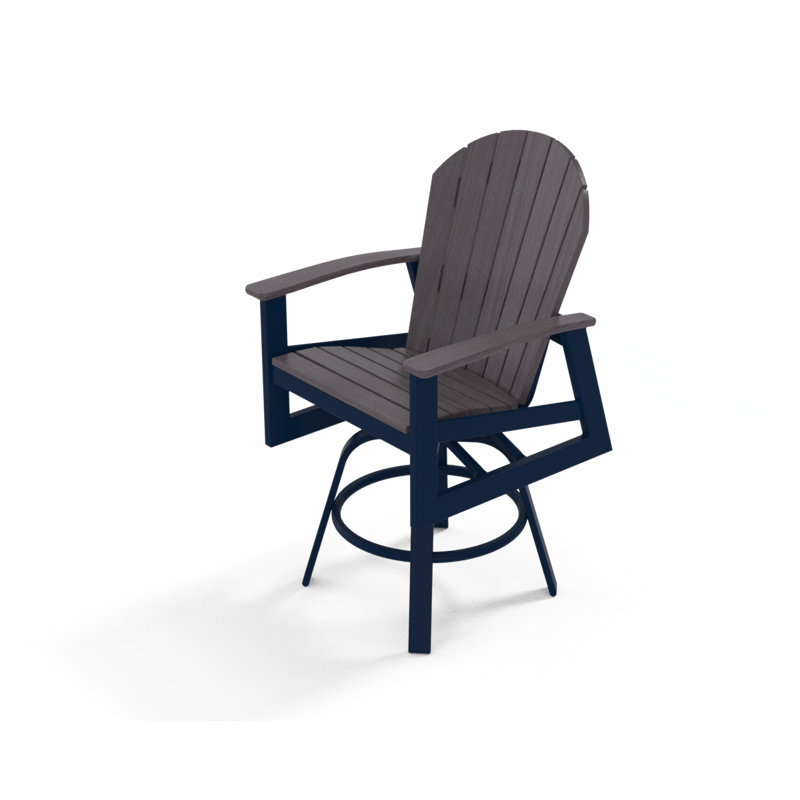 Newport Outdoor Swivel Bar Stool, Boardwalk, 26.75", Snow