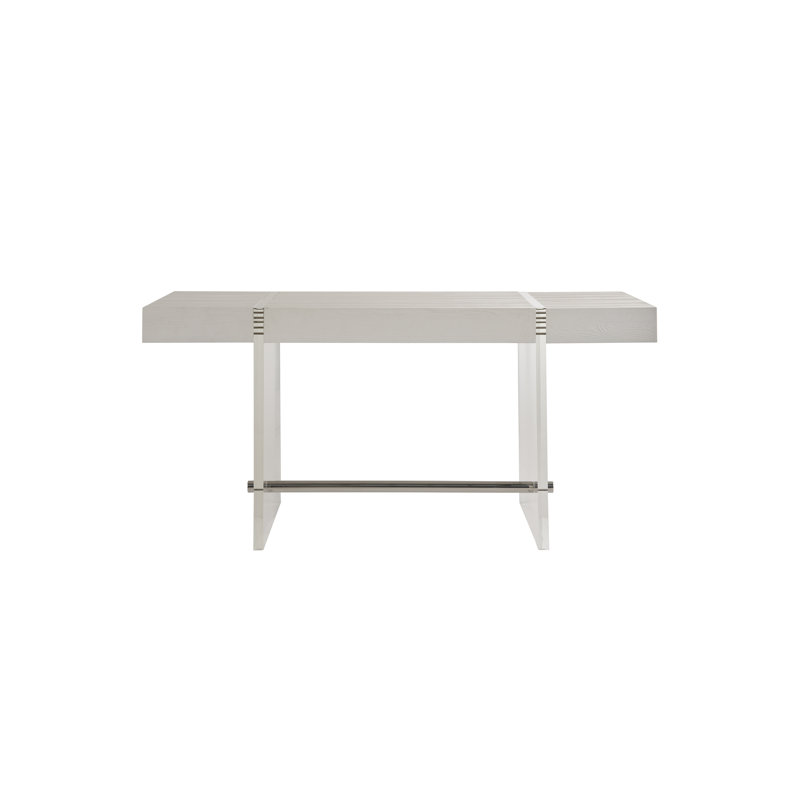 Soft White Oak Writing Desk with Acrylic Legs and Drawer