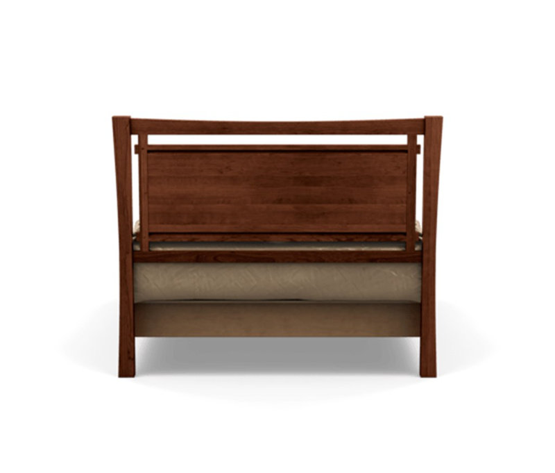 Monterey Upholstered Bed, California King, Ebony Leather, Cognac Cherry