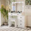 Coiffeuse réglable blanche avec 5 tiroirs