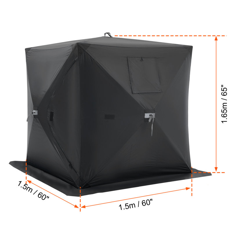 Tent, Black, 165.1cm H x 152.4cm W x 152.4cm D