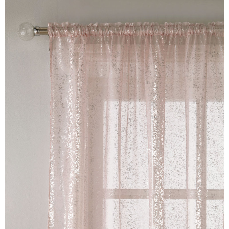 Child Sheer Curtain Single Panel, Width 140 x Drop 122cm, Blush