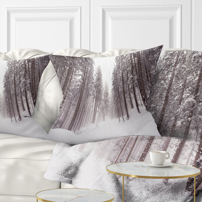 Oreiller de l’hiver trente alto, 18 po x 18 po, Coussin décoratif