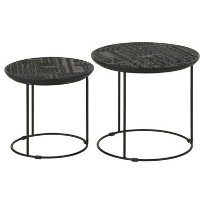 Matte Black 2-Piece Nesting Table