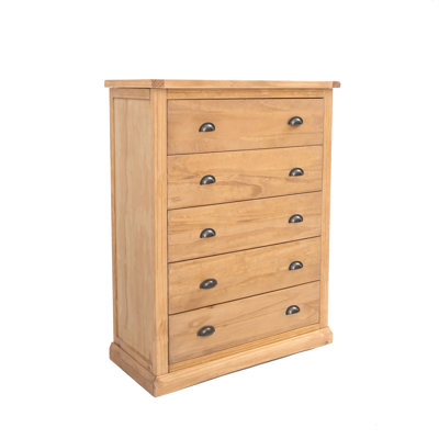 Sarkar 90cm W 5 - Drawer Chest of Drawers