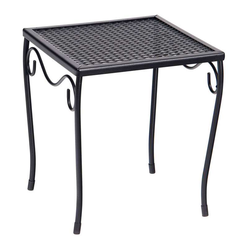 Briarwood Outdoor Square Side Table, 12.5" W x 12.5" L x 13.7" H, Chestnut Brown