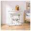 Vitrine blanche à 2 tablettes en verre trempé, bibliothèque de rangement sur pied pour le bureau de la chambre à coucher