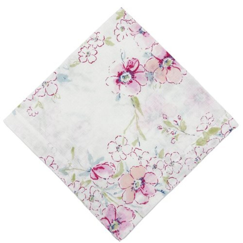 Floral Linen Square Napkins