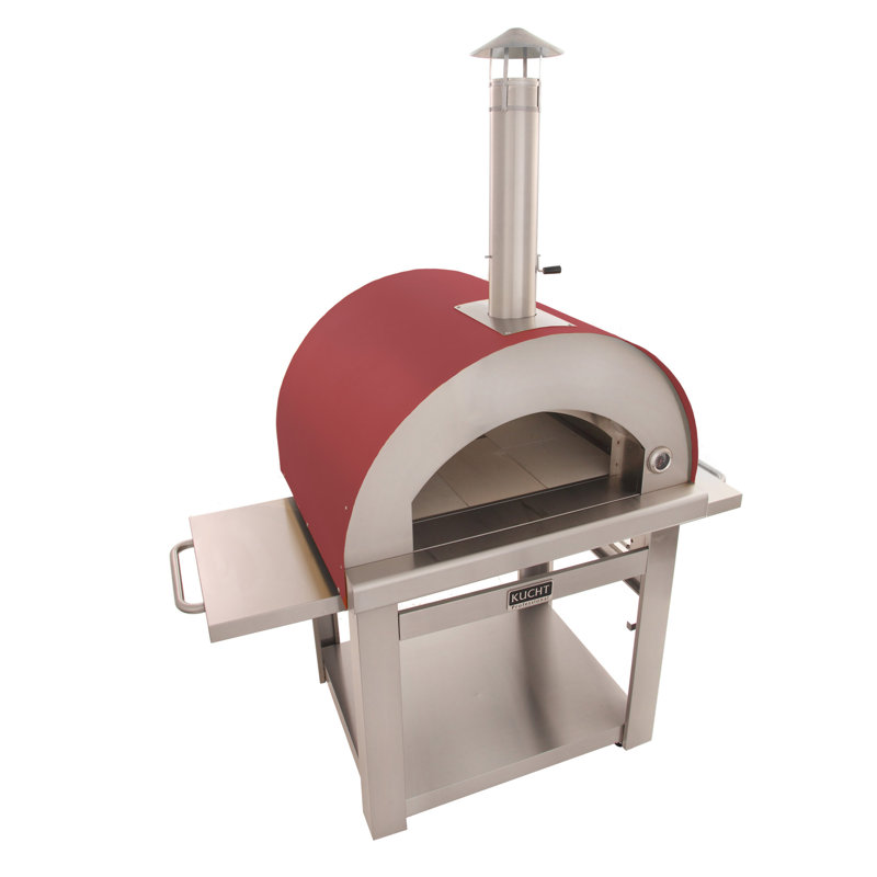 Outdoor Wood-Fired Pizza Oven, Red