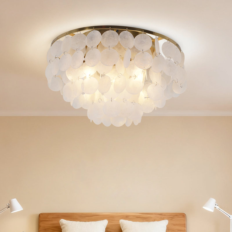 5-light Dimmable Shell Flush Mount