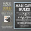 «Man Cave Rules», reproduction encadrée - bois massif-963903405-963903379
