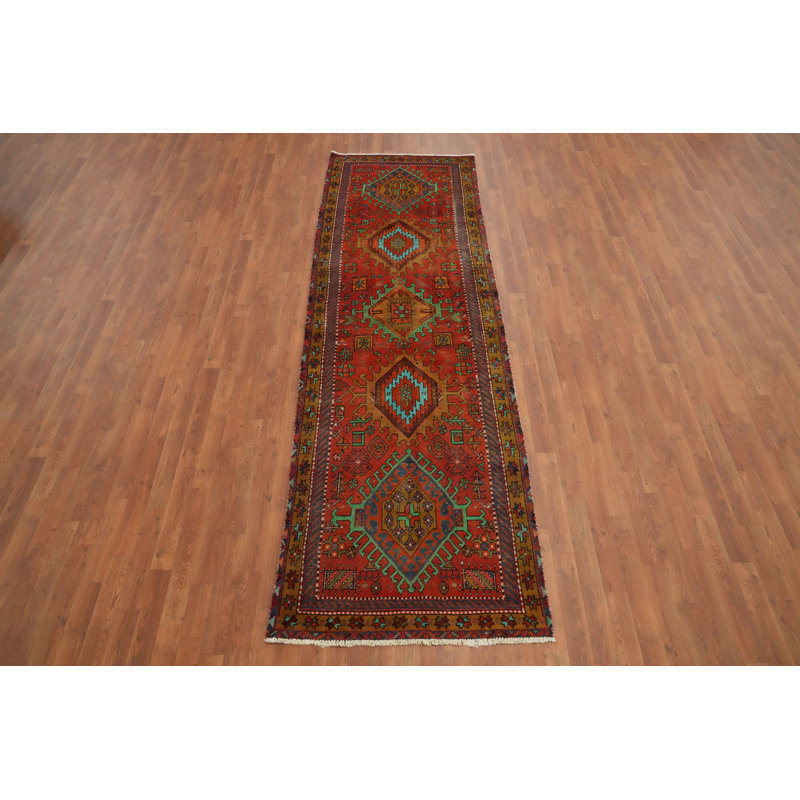 Tapis de couloir traditionnel en laine rétro 3 x 10