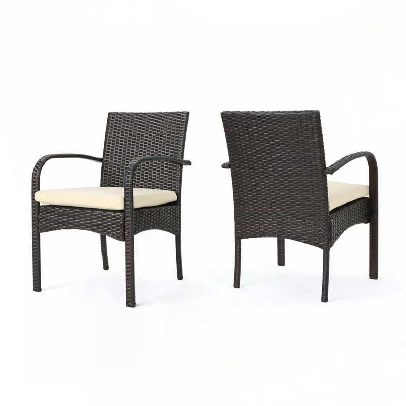 Fauteuil club d'extérieur en rotin d'osier, Beige