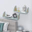 Ensemble de 2 tablettes flottantes en bois avec côtés en rotin, 24,8 po, bleu-1181989247-1203623312