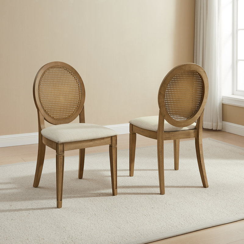 Jacolyn 2-piece Upholstered Cane-back Dining Chair Set