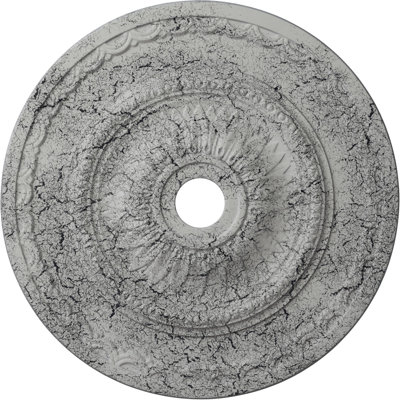 Endurathane Sunflower Ceiling Medallion, 29 1/2"OD x 3 5/8"ID x 1 5/8"P (Fits Canopies up to 5 5/8"), Hand-Painted Ultra Pure White Crackle Finish