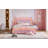 Comfortable Upholstered Platform Bed With Adjustable Headboard And LED Lights For Kids-591793711-591793708