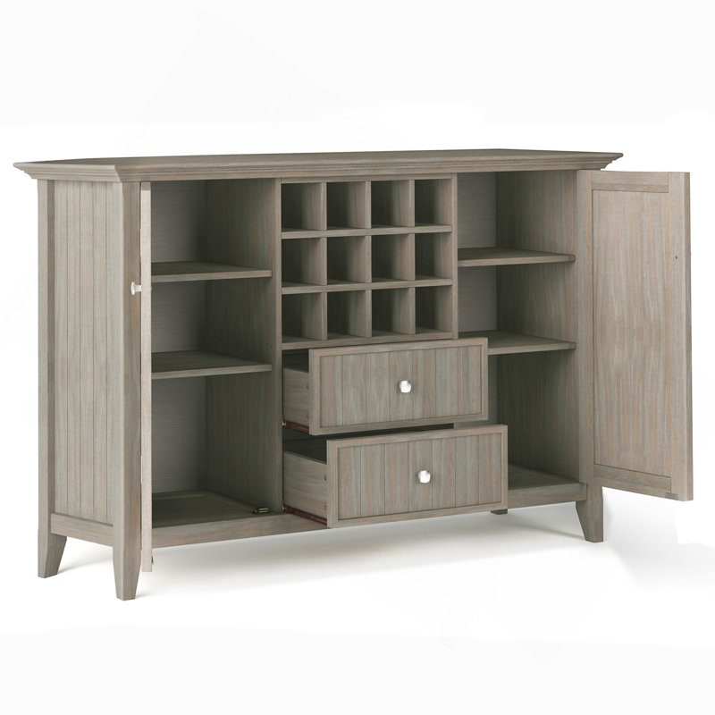 Bedford - Buffet et support à vin - Gris vieilli, Gris clair