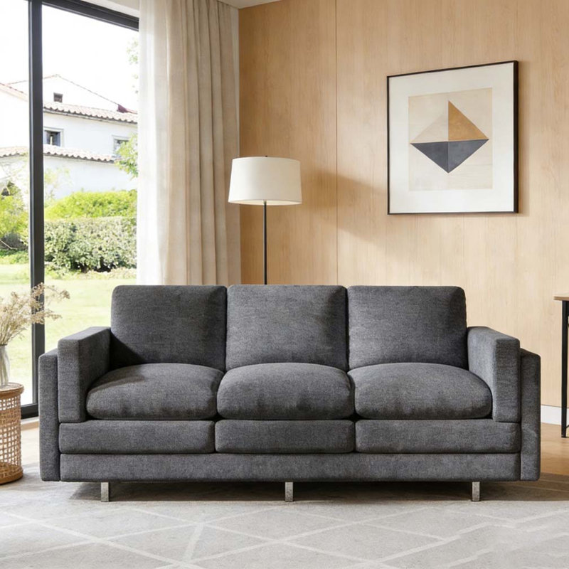 Canapé rembourré 79,5 po, Gris