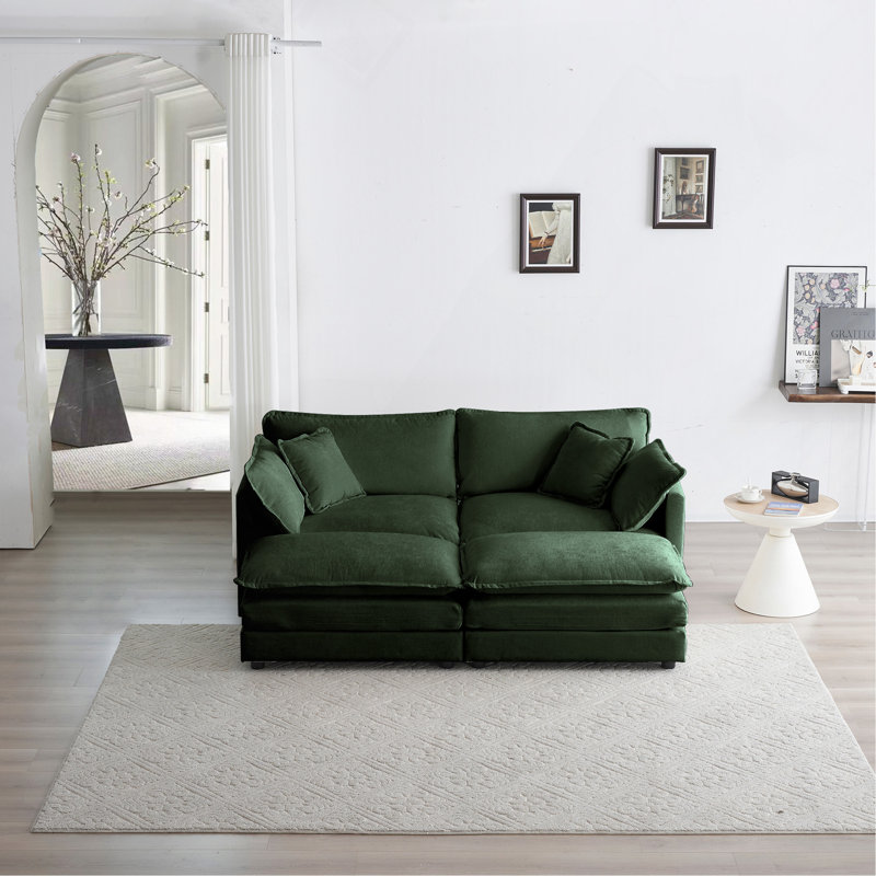 Canapé modulaire rembourré 4 pièces 4 pièces, Vert