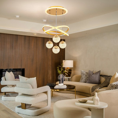 4 - Light LED Tiered Chandelier, Modern Corridor Chandelier  With Built-In Led Light Source