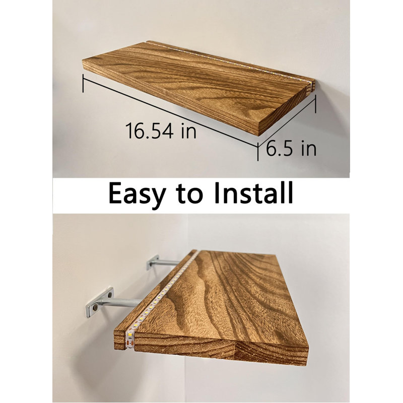 Floating Shelves with LED Lights – Set of 2