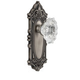 Grandeur Grande Victorian Plate Double Dummy with Biarritz Crystal Door Knob