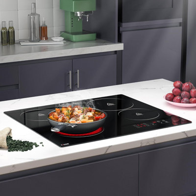 4 Burner Electric Cooktop 24 Inch 220-240V Hard Wired (No Plug)