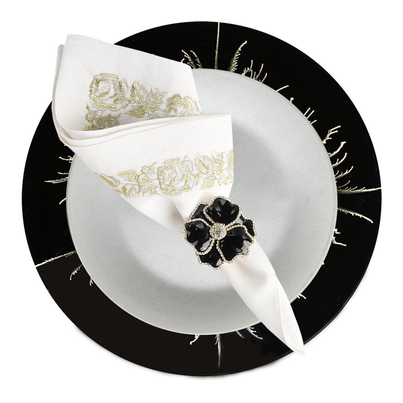 Silver Feather Round Placemat