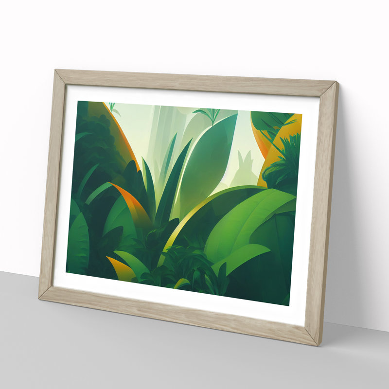 Deep in the Jungle - Framed Print, 34cm H x 46cm W x 2cm D, Oak