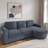Modern L-shaped Sectional Sofa With Curved Chaise Lounge, Usb Ports And Side Storage Pockets-1920560789