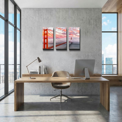 « Trajet du soir » par Ann Gordon, triptyque mural, 91,4 cm x 61 cm