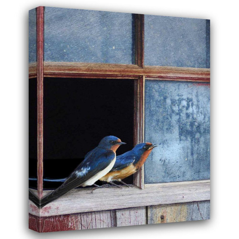 «Lark Manor ™ Vest», art sur toile tendue par Chris Gallery, fenêtre Barn Swallows, H 47 po x l 36 po