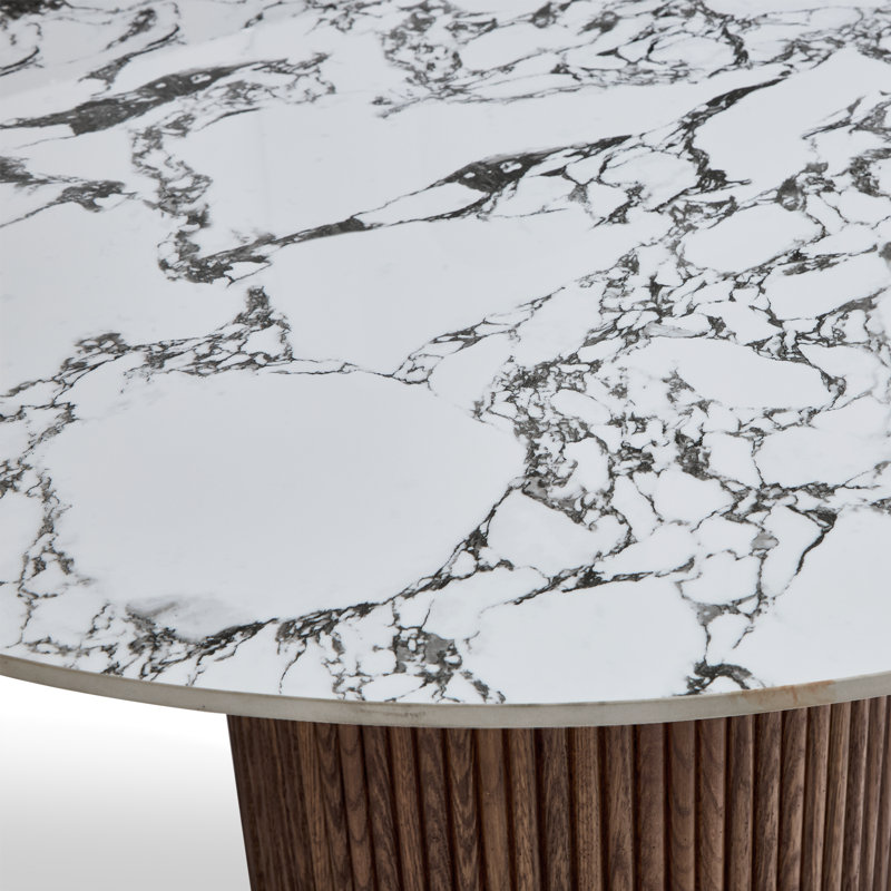 Delone Round Dining Table, White