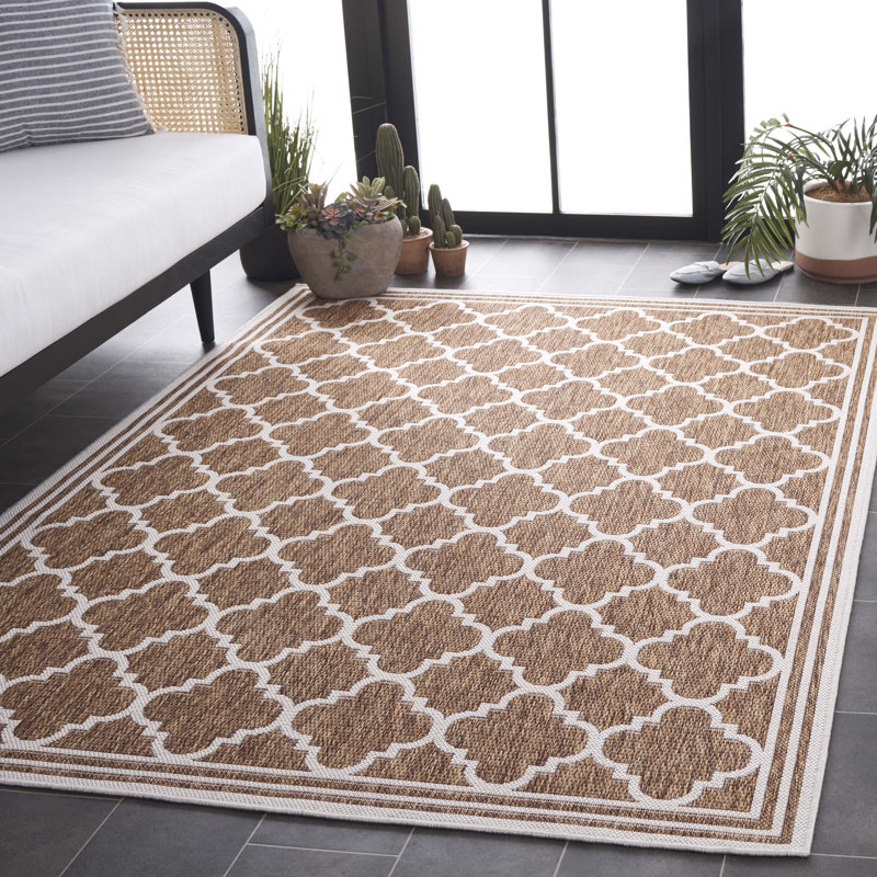 Tapis d'intérieur / extérieur à motif géométrique Omveer Performance, Rectangle 5 pi 3 po x 7 pi 6 po