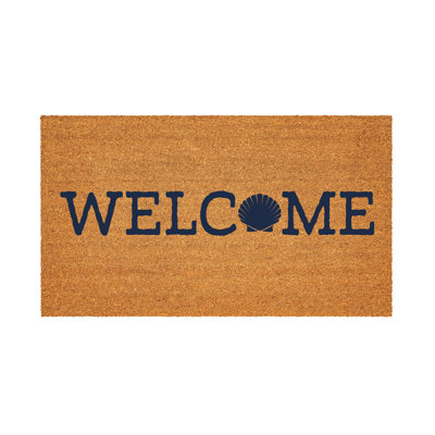 Coastal Coir Mat Welcome Shell 28x16"