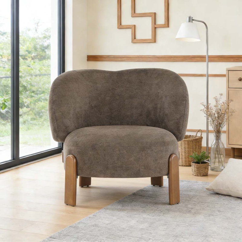 Fauteuil à oreilles Cozy, Marron foncé